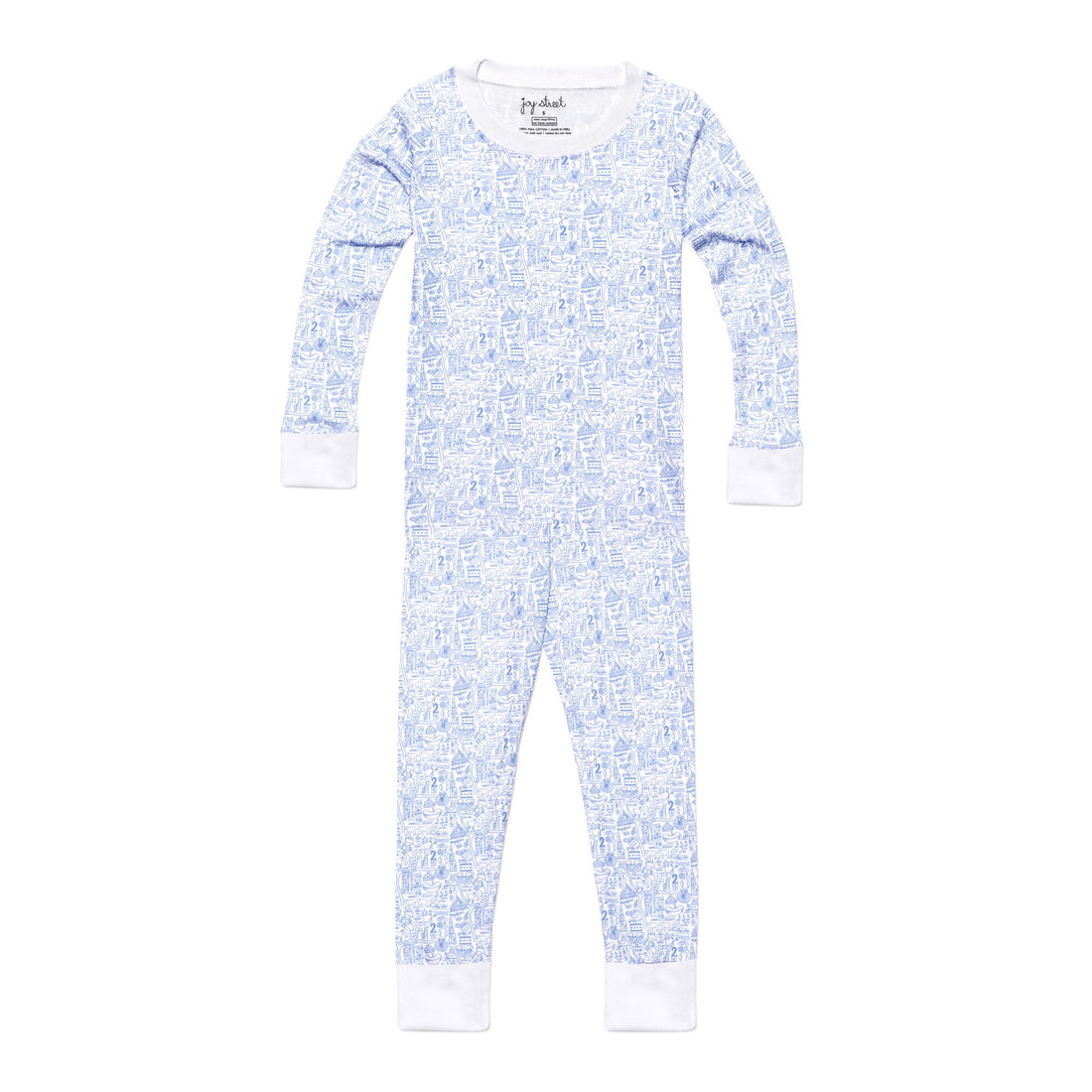 Joy Street Kids Chicago print pajamas, blue