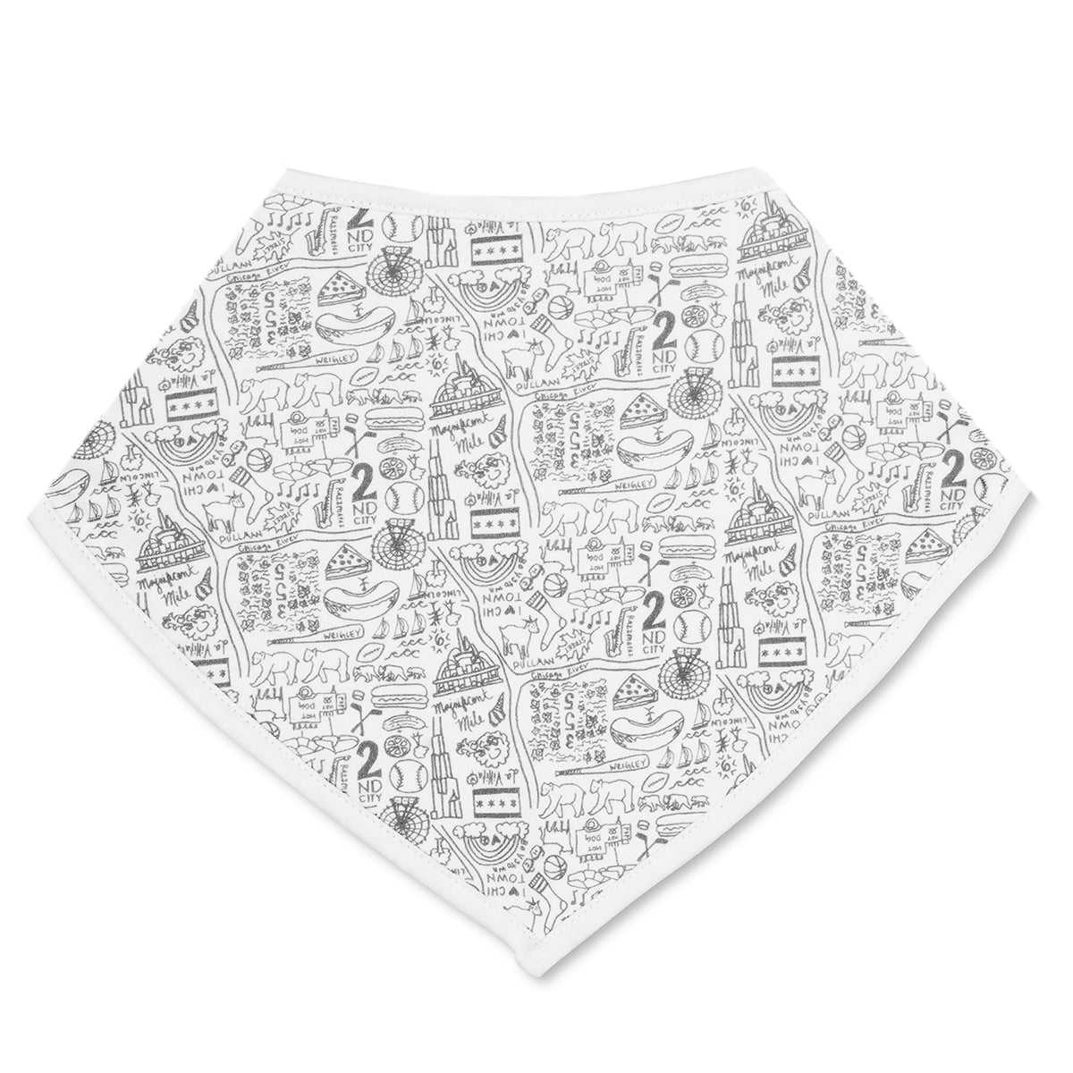 Joy Street Kids Chicago Baby Bib, Gray