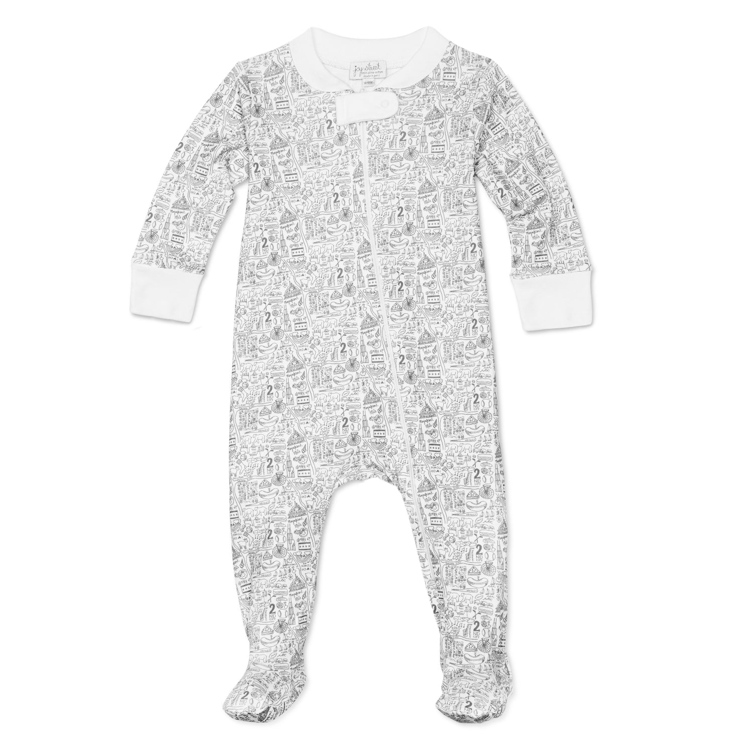 Joy Street Kids Chicago Zip Onesie, gray