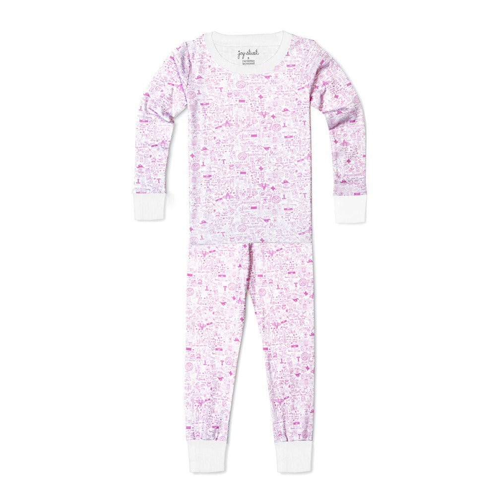 Joy Street Kids Dallas Fort_Worth Pink Two Piece Pajamas