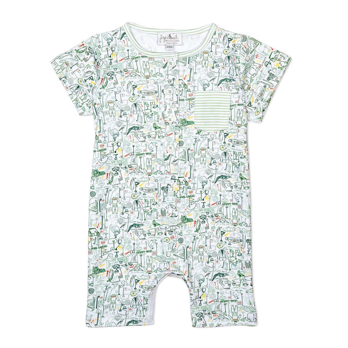 Joy Street Kids Golf print shortie romper