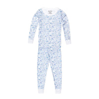 Joy Street Kids Hamptons print pajamas, blue