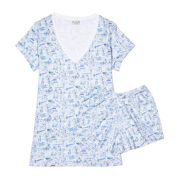 Joy Street Kids Women's Short Pajamas, blue