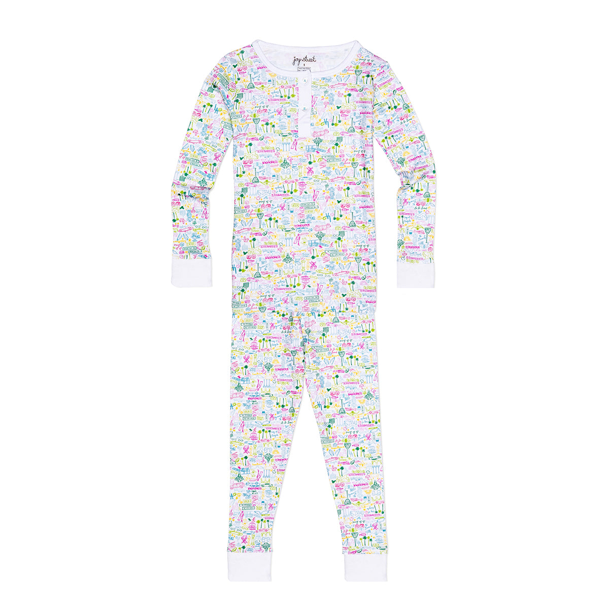 Los Angeles Two Piece Kids Henley Pajamas