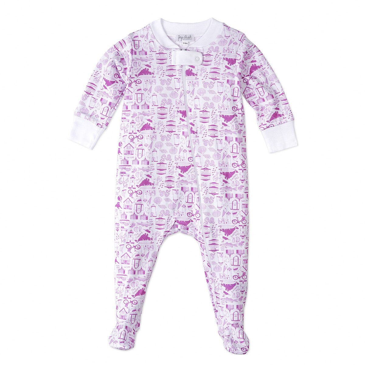 Joy Street Kids Martha's Vineyard Zip Onesie, purple