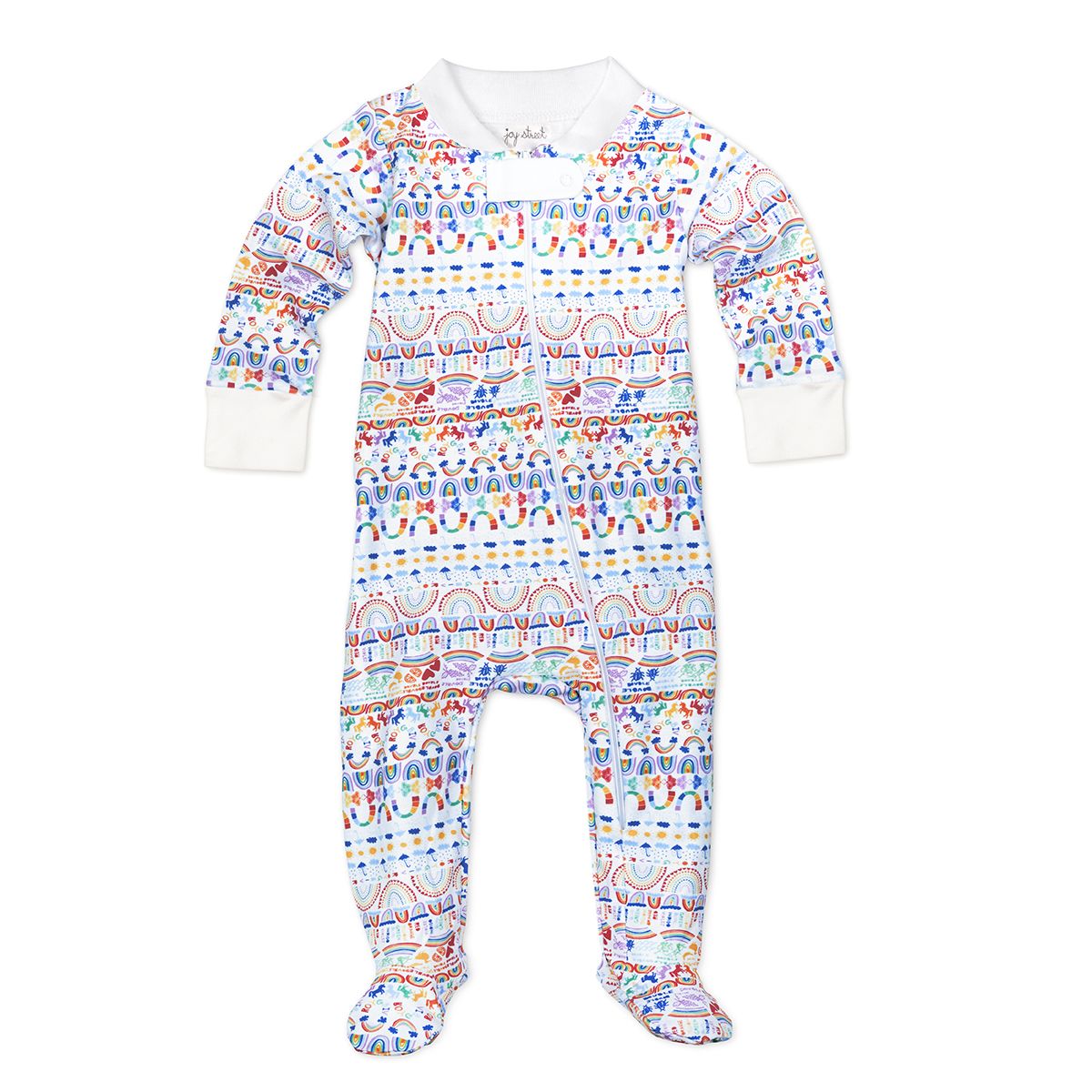 Joy Street Kids Rainbow Zip Onesie, multi