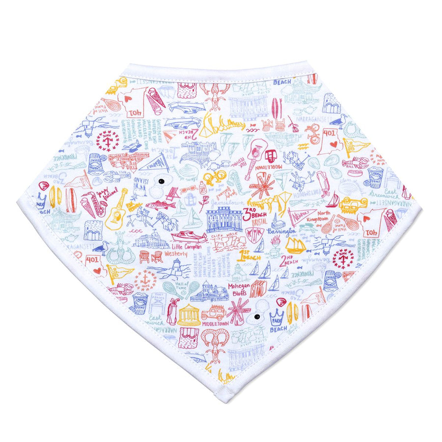 Joy Street Kids Rhode Island print baby bib, multi