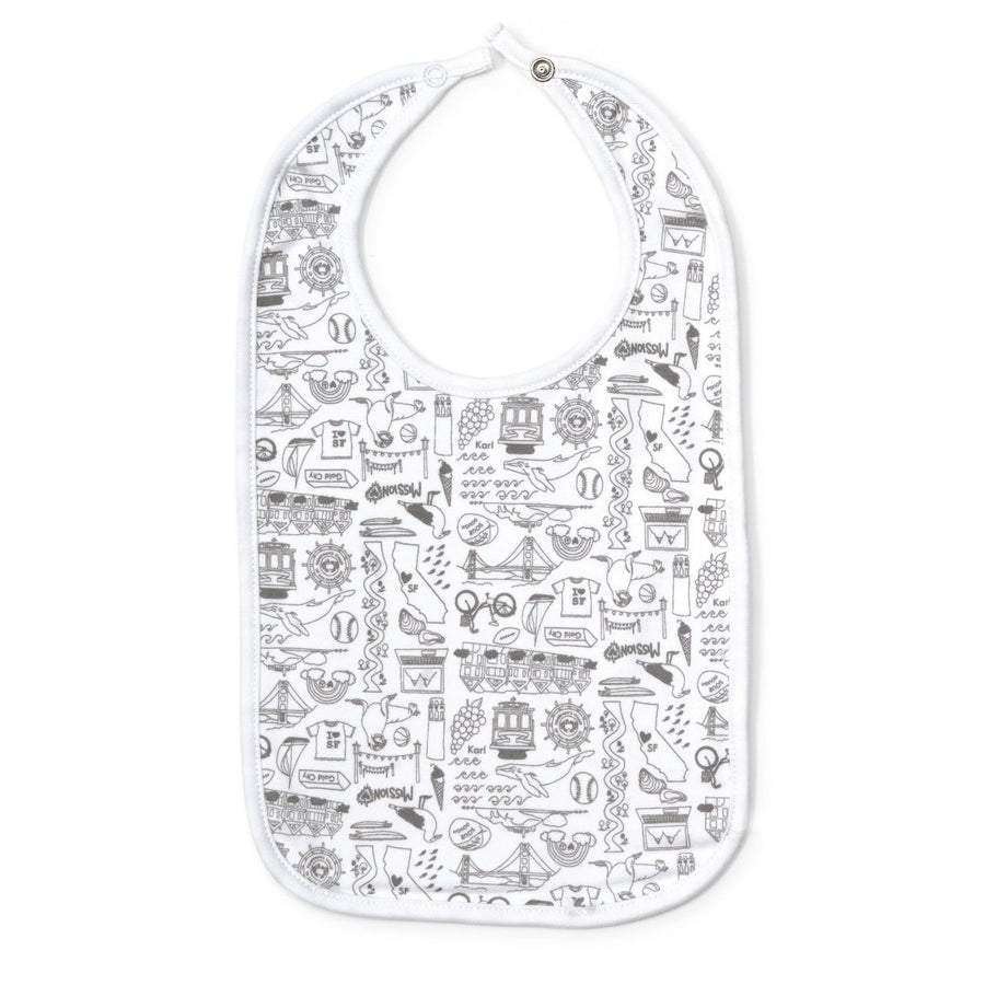 Gray San Francisco Baby Bib
