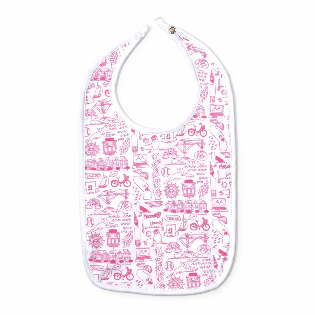 Pink San Francisco Baby Bib