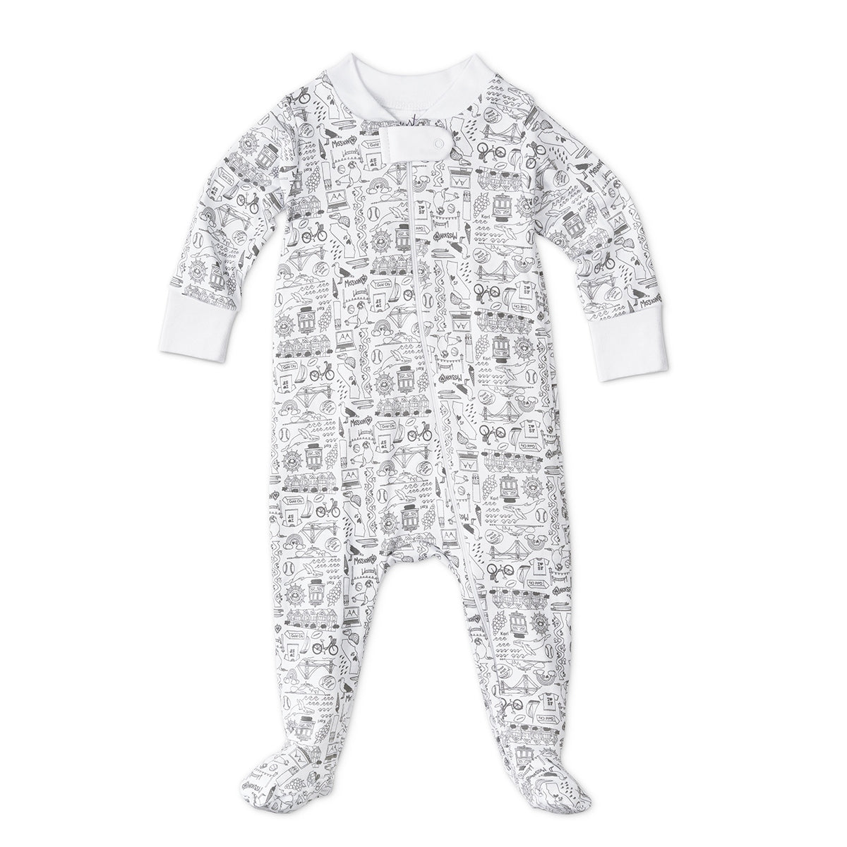 Joy Street Kids San Francisco zip onesie, gray