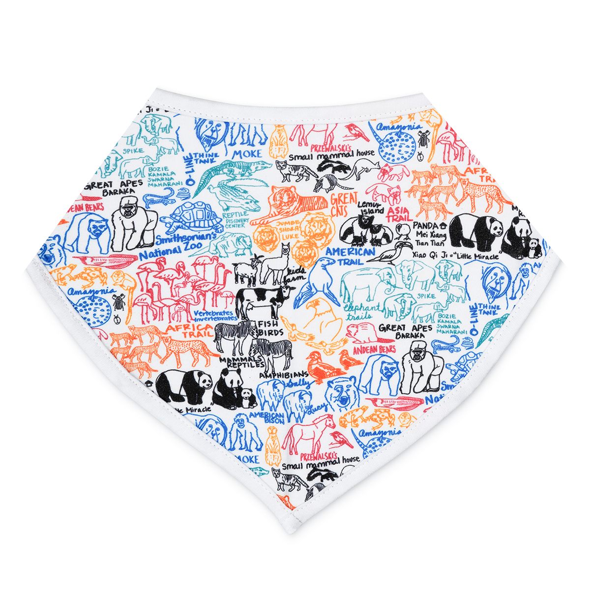 Joy Street Kids Smithsonian National Zoo baby bib, multi