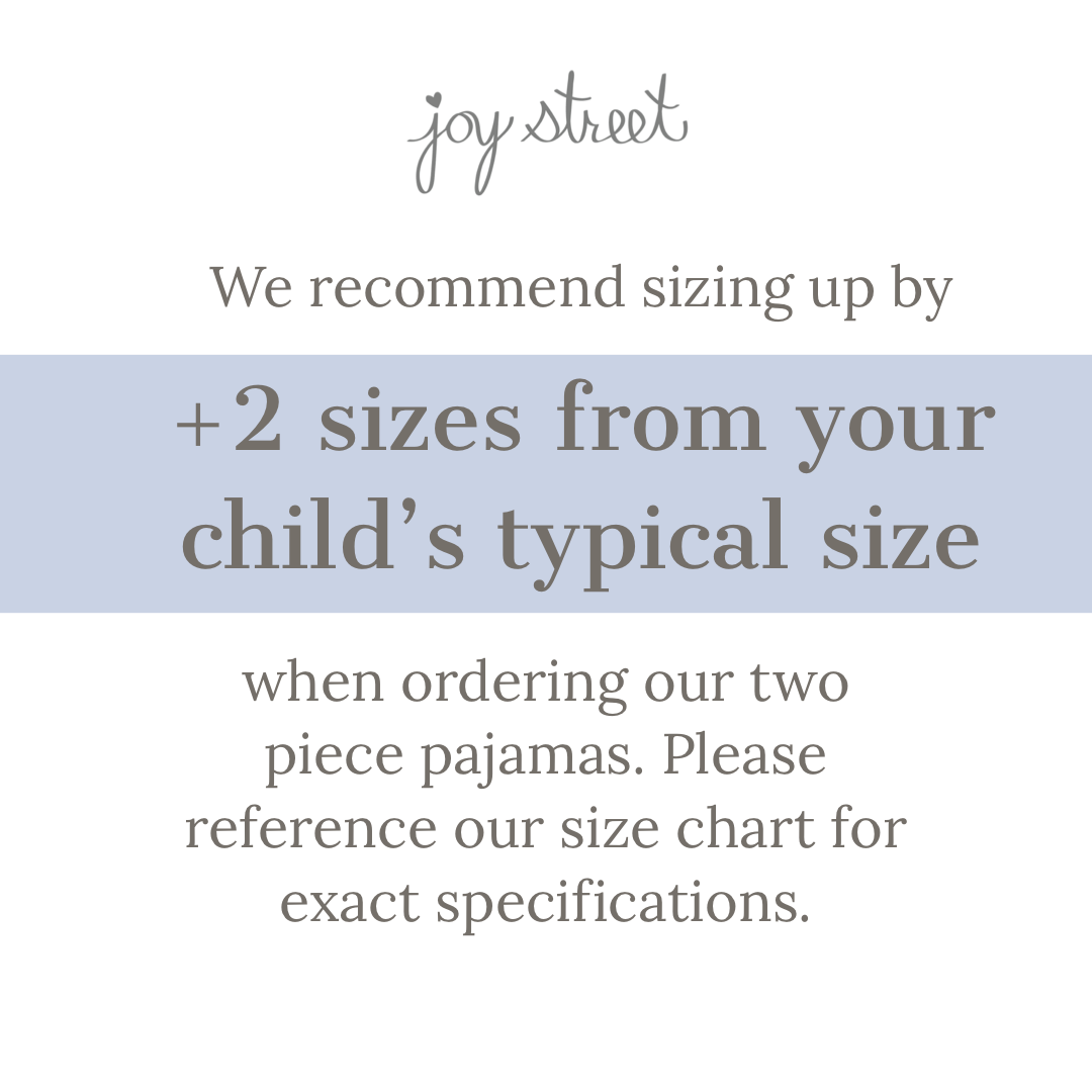 Joy Street Kids Pajamas Size Recommendations